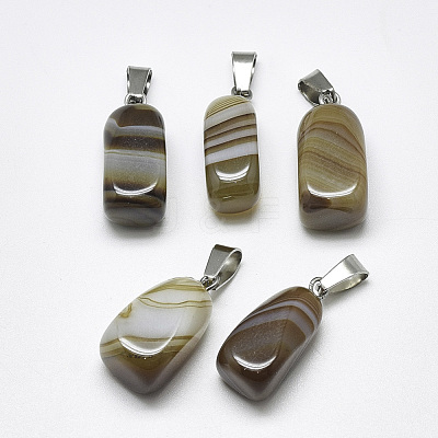 Natural Banded Agate/Striped Agate Pendants G-T122-20F-1