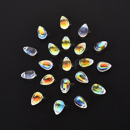 20Pcs Transparent Spray Painted Glass Charms GLAA-YW0001-03A-1