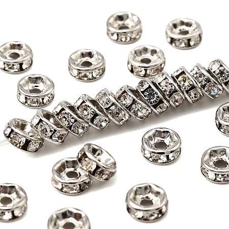 Brass Rhinestone Spacer Beads RB-A003-6MM-N-1