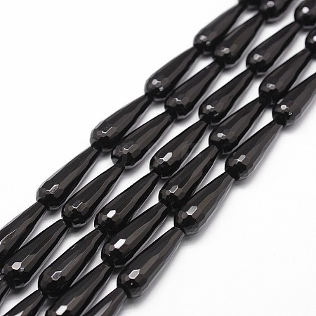 Natural Black Onyx Beads Strands G-P161-24-30x10mm-1