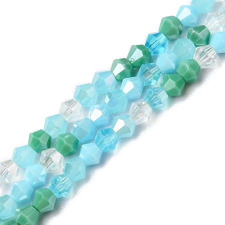 Electroplate Glass Beads Strands X1-EGLA-D018-02F-1