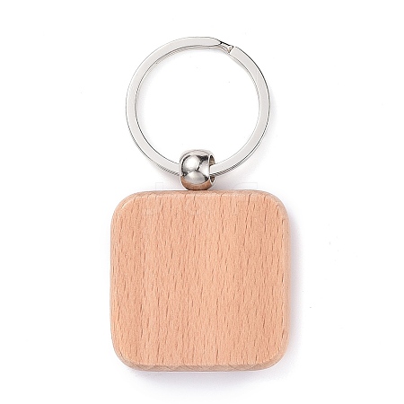 Natural Wood Keychain LS-HJEW-P008-05-1
