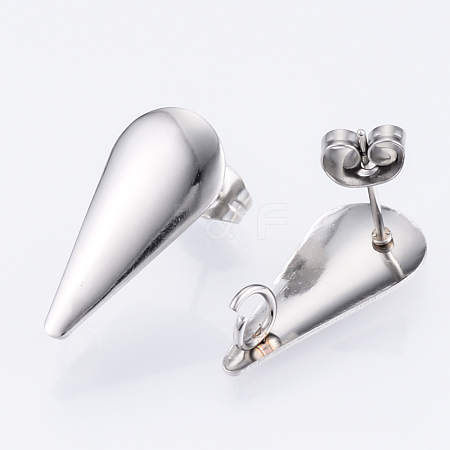 Non-Tarnish 304 Stainless Steel Stud Earring Findings STAS-Q231-04A-1