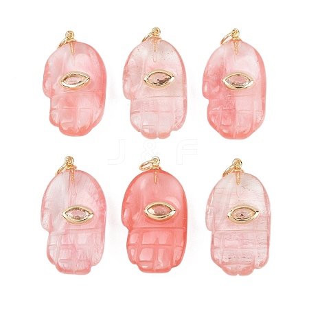 Cherry Quartz Glass Pendants G-Z134-05C-1