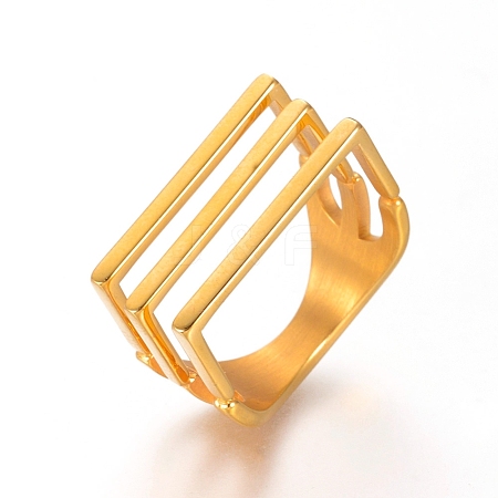 Unisex 304 Stainless Steel Finger Rings RJEW-L091-02-G-17mm-1