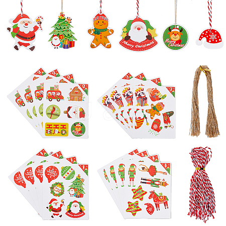 Christmas Theme Paper Gift Christmas Greeting Card Tags DIY-WH0349-93-1