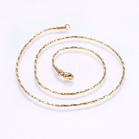 304 Stainless Steel Coreana Chain Necklaces NJEW-F221-10G-B-1