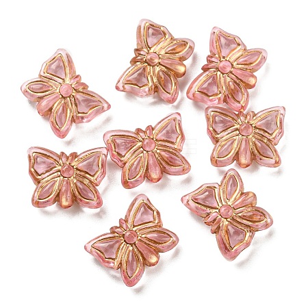 Plating Transparent Acrylic Beads OACR-B013-26C-1