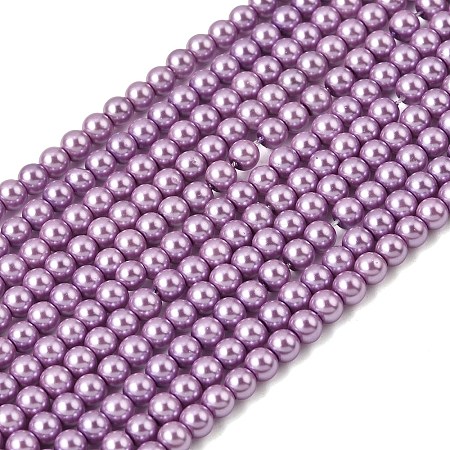 Eco-Friendly Dyed Glass Pearl Round Beads Strands HY-A002-4mm-RB056-1