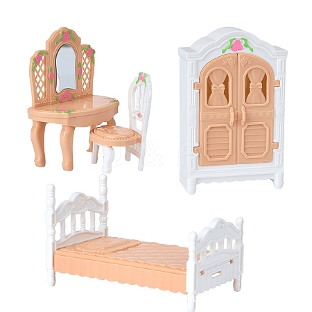 Plastic Bedroom Furniture Kit Miniature Ornaments PW-WG0711A-05-1