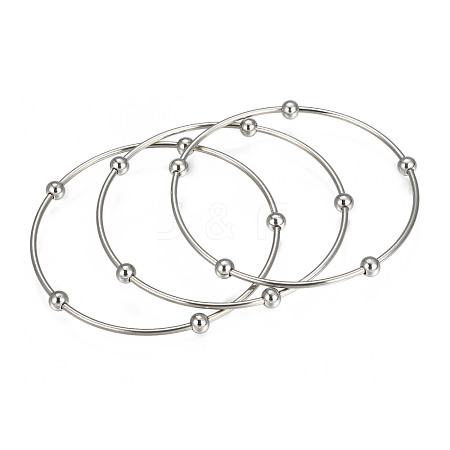 Tarnish Resistant 201 Stainless Steel Bangle Sets BJEW-O115-85P-1