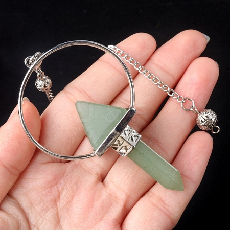 Natural Green Aventurine Dowsing Pendulum Big Pendants PW-WG0EC10-05-1