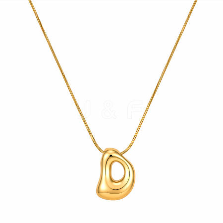304 Stainless Steel Alphabet Pendant Necklaces for Men and Women GP1122-4-1