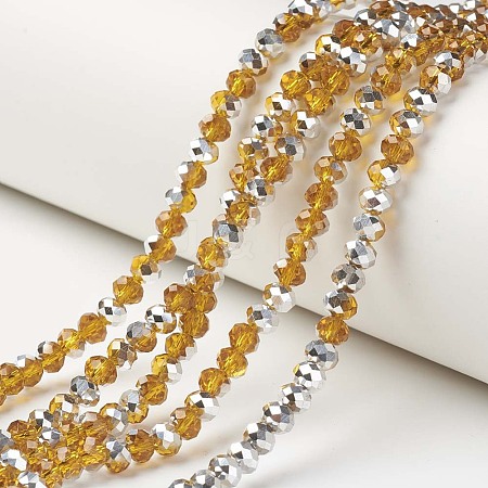 Electroplate Transparent Glass Beads Strands EGLA-A034-T3mm-M10-1