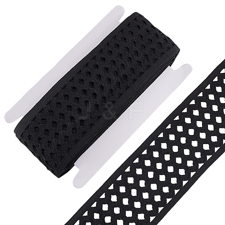 10 Yards Polyester Elastic Hollow Wide Band DIY-FG0006-44B-1