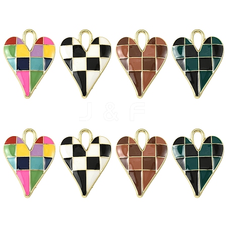 10Pcs Rack Plating Alloy Enamel Pendants ENAM-YW0008-17-1