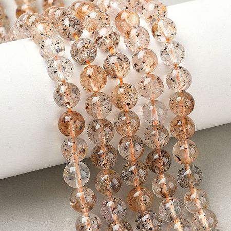 Natural Herkimer Diamond Beads Strands G-Z115-C03-8mm-1