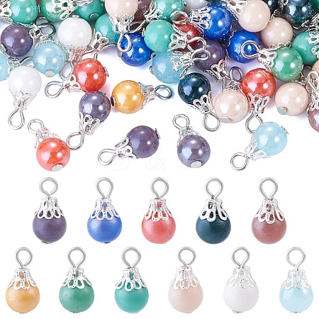 110Pcs 11 Colors Electroplate Glass Pendants PALLOY-TAC0309-1
