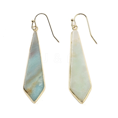 Natural Flower Amazonite Dangle Earrings EJEW-P145-03E-1