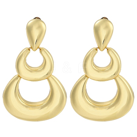 Brass Oval Stud Earrings EJEW-K293-03G-1