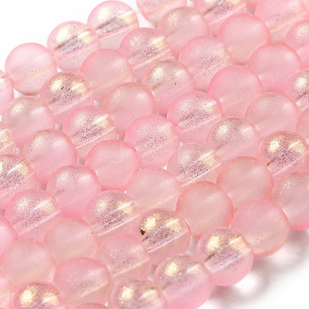 Spray Painted Glass Round Bead Strands DGLA-Q015-6mm-26-1