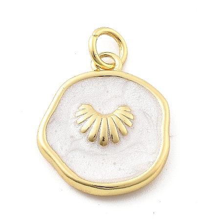 Ocean Theme Brass Enamel Pendants KK-Q029-01D-G-1