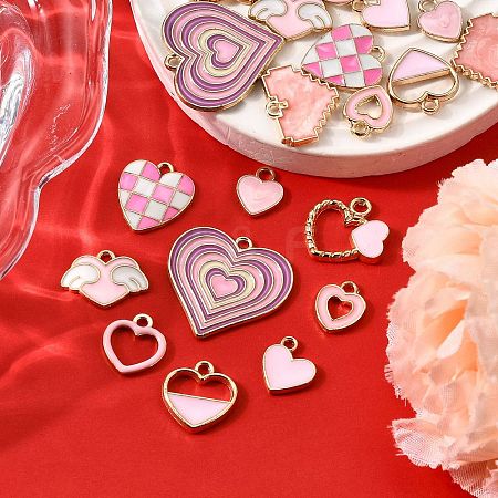 20Pcs 10 Styles Alloy Enamel Pendants ENAM-FP0002-33-1