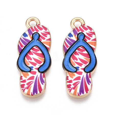 Alloy Enamel Pendants ENAM-T022-39KCG-07-1