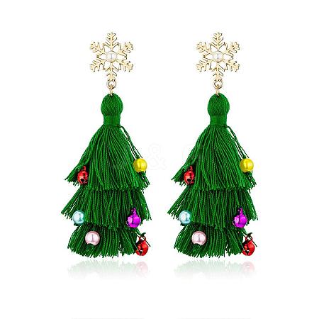 Christmas Theme Alloy Plastic Dangle Stud Earrings FS-WG6FBD6-14-1