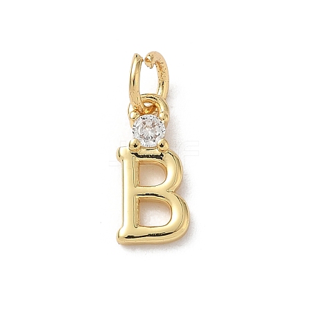 Brass Pave Clear Cubic Zirconia Charms KK-A273-01G-B-1