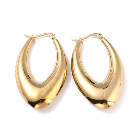 Ion Plating(IP) 304 Stainless Steel Hoop Earrings EJEW-A059-02G-1