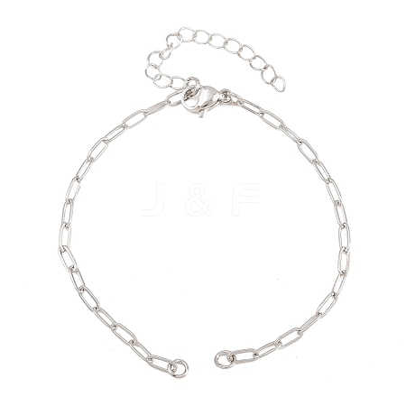 Brass Paperclip Chain Bracelet Making KK-CBADBBF-04P-1