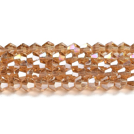Transparent Electroplate Glass Beads Strands LS-GLAA-F029-4mm-A18-1