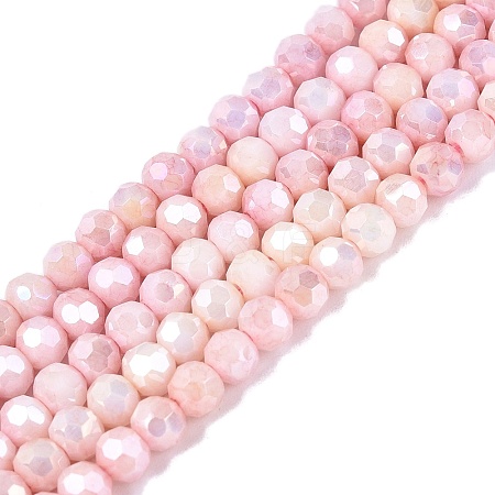 Anti-Tarnish Electroplate Glass Beads Strands EGLA-ZX010-4mm-04-1