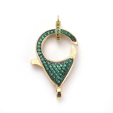 Brass Micro Pave Cubic Zirconia Lobster Claw Clasps ZIRC-K081-95G-04-1
