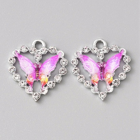 Platinum Alloy Rhinestone Pendants FIND-TAC0008-69P-03-1