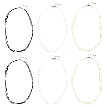 6Pcs 3 Colors 1MM Polyester&Cotton Waxed Cord 5-Strand Necklace Making MAK-TA0001-37-1