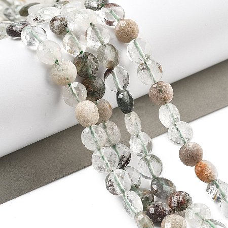 Natural Green Lodolite Quartz Beads Strands G-C179-A19-02-1