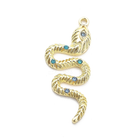 Snake Shape Alloy Rhinestone Pendants PALLOY-Q030-01A-1