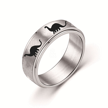 Rotating Titanium Steel Anxiety Relief Ring for Women Men PW-WG4928D-20-1