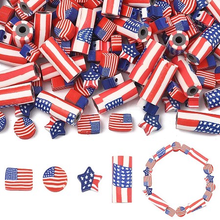 80Pcs 4 Styles Handmade Polymer Clay Beads CLAY-YW0002-71-1