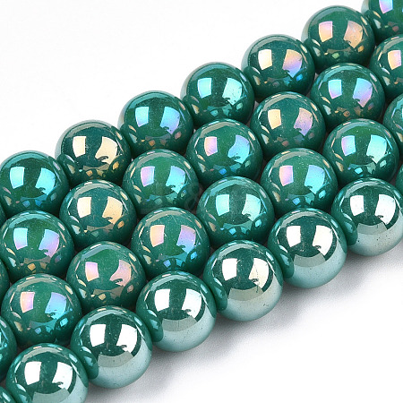 Electroplate Opaque Glass Beads Strands GLAA-T032-P4mm-AB12-1