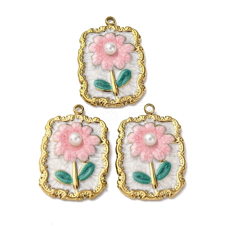 304 Stainless Steel Enamel Pendants STAS-P406-26B-G-1