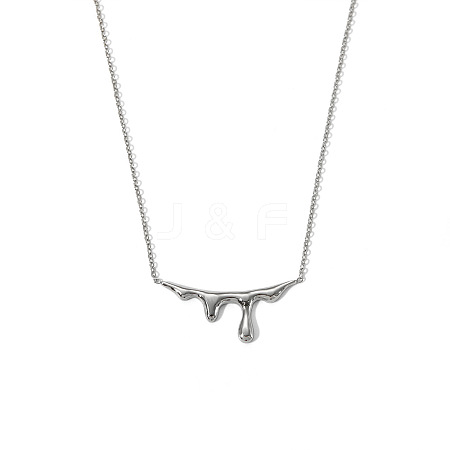 Stainless Steel Melting Drop Pendant Necklaces for Women PW-WG47804-02-1