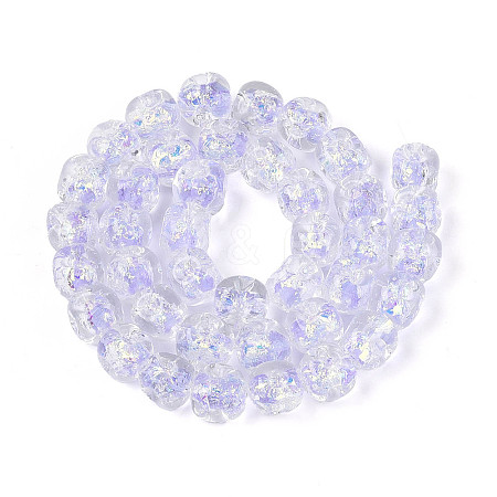 Handmade Foil Lampwork Beads Strands FOIL-T008-04E-1