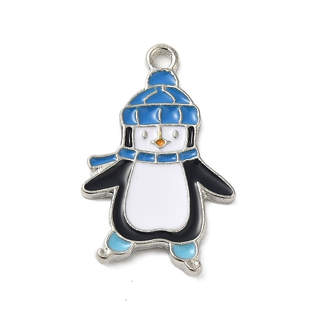 Winter Theme Alloy Enamel Pendants X-ENAM-M002-04N-P-1