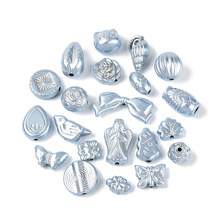 Pearlized Opaque Acrylic Beads OACR-T029-04G-1