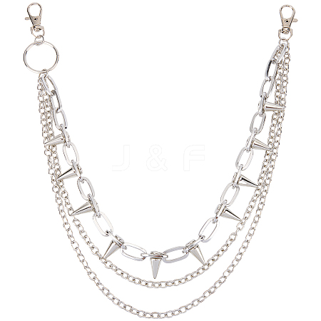 1Pc Aluminum & Alloy Spike Rivets 3 Layer Trousers Chains AJEW-SC0031-17-1