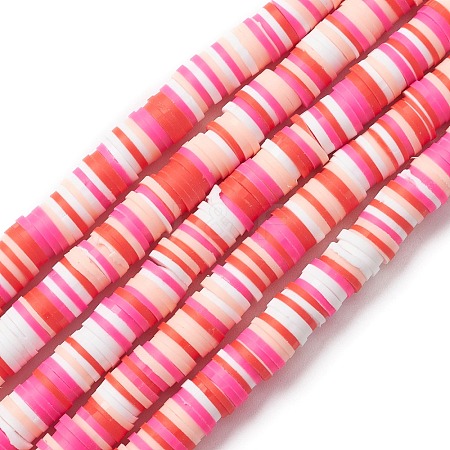 Handmade Polymer Clay Beads Strands CLAY-R089-8mm-T034-1