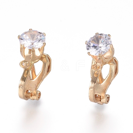 Brass Clip-on Earring Findings LS-X-KK-L198-011G-1